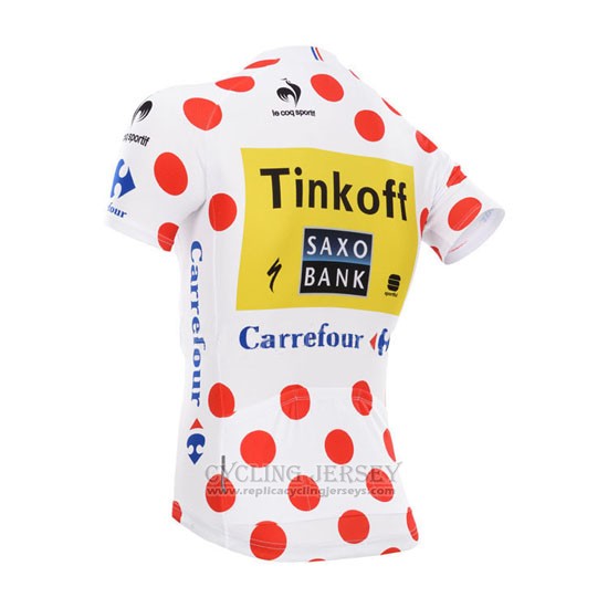 2014 Cycling Jersey Saxobank Lider White and Red Short Sleeve and Bib Short